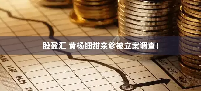 股盈汇 黄杨钿甜亲爹被立案调查！