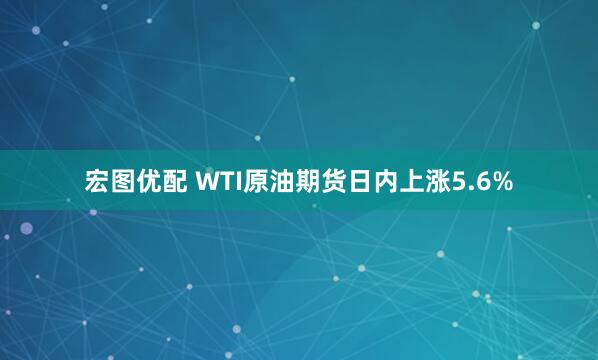 宏图优配 WTI原油期货日内上涨5.6%